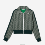 Lacoste סווטשירט עם רוכסן בהתאמה רגילה DZ4D0D2537 ירוק בז '7m4 נשים - Image 5