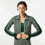 Lacoste סווטשירט עם רוכסן בהתאמה רגילה DZ4D0D2537 ירוק בז '7m4 נשים - Image 6