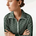 Lacoste סווטשירט עם רוכסן בהתאמה רגילה DZ4D0D2537 ירוק בז '7m4 נשים - Image 7