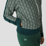 Lacoste סווטשירט עם רוכסן בהתאמה רגילה DZ4D0D2537 ירוק בז '7m4 נשים - Image 10