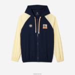 Lacoste סווטשירט עם רוכסן מהדורת ספורט רולנד גארוס DZ4D0D375 כחול כהה צהוב wim גברים