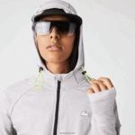 Lacoste סווטשירט עם רוכסן מתיחה ספורטיבית DZ4D0D1084 chine אפור בהיר 9ya גברים