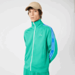 Lacoste סווטשירט עם רוכסן עם צווארון גבוה DZ4D0D1070 ירוק hd2 גברים - Image 4