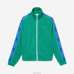 Lacoste סווטשירט עם רוכסן עם צווארון גבוה DZ4D0D1070 ירוק hd2 גברים - Image 5