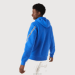 Lacoste סווטשירט עם רוכסן עם קפוצ'ון להקות מודפסות DZ4D0D1241 כחול k1q גברים - Image 3