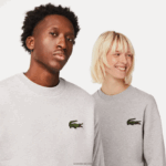 Lacoste סווטשירט עם תג תנין בגזרה רופפת DZ4D0D323 chine אפור cca גברים - Image 2