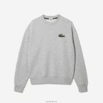 Lacoste סווטשירט עם תג תנין בגזרה רופפת DZ4D0D323 chine אפור cca גברים - Image 4