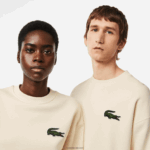 Lacoste סווטשירט עם תג תנין בגזרה רופפת DZ4D0D324 לבן xfj גברים - Image 2