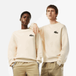 Lacoste סווטשירט עם תג תנין בגזרה רופפת DZ4D0D324 לבן xfj גברים