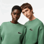 Lacoste סווטשירט עם תג תנין בגזרה רופפת DZ4D0D325 ירוק חאקי kx5 גברים - Image 2