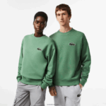 Lacoste סווטשירט עם תג תנין בגזרה רופפת DZ4D0D325 ירוק חאקי kx5 גברים