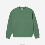 Lacoste סווטשירט עם תג תנין בגזרה רופפת DZ4D0D325 ירוק חאקי kx5 גברים - Image 4