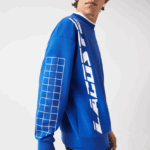 Lacoste סווטשירט פיקה בגזרה רופפת DZ4D0D1001 כחול k1q גברים - Image 6