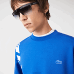 Lacoste סווטשירט פיקה בגזרה רופפת DZ4D0D1001 כחול k1q גברים - Image 7