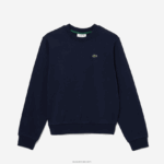 Lacoste סווטשירט פליסה לא מוברש DZ4D0D2460 כחול כהה 166 גברים