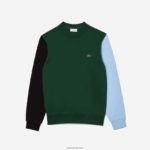 Lacoste סווטשירט פליסה מוברש DZ4D0D1096 ירוק שחור כחול ug6 גברים - Image 5
