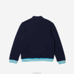 Lacoste סווטשירט פליסה מכופתרת DZ4D0D3044 כחול כהה 166 ילדים - Image 4
