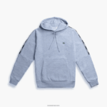 Lacoste סווטשירט פליסה עם ברדס עם הדפס רצועות DZ4D0D1219 chine אפור cca גברים