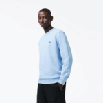 Lacoste סווטשירט פליסה עם הדפס מנומר בגזרה קלאסית DZ4D0D966 טורקיז 733 גברים