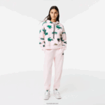 Lacoste סווטשירט פליסה עם קפוצ'ון אוברסייז DZ4D0D2556 ורוד בהיר t03 נשים - Image 2
