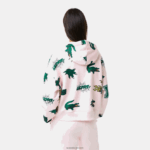 Lacoste סווטשירט פליסה עם קפוצ'ון אוברסייז DZ4D0D2556 ורוד בהיר t03 נשים - Image 3