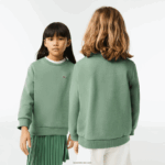 Lacoste סווטשירט פלנל מכותנה אורגנית DZ4D0D3052 ירוק חאקי kx5 ילדים - Image 2