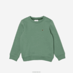 Lacoste סווטשירט פלנל מכותנה אורגנית DZ4D0D3052 ירוק חאקי kx5 ילדים - Image 3