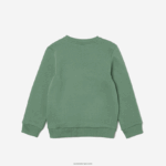 Lacoste סווטשירט פלנל מכותנה אורגנית DZ4D0D3052 ירוק חאקי kx5 ילדים - Image 4