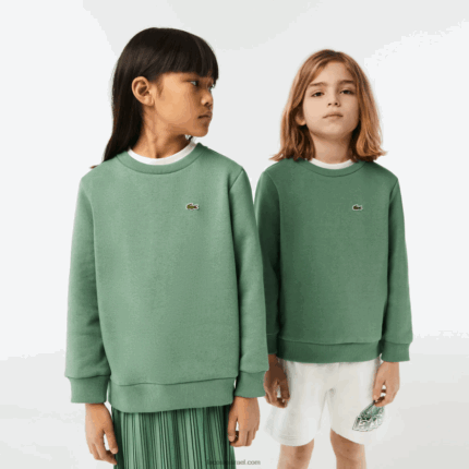 Lacoste סווטשירט פלנל מכותנה אורגנית DZ4D0D3052 ירוק חאקי kx5 ילדים