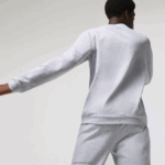 Lacoste סווטשירט פנימי עם הדפס צמר כותנה DZ4D0D1222 צ'ין אפור לבן w9d גברים - Image 3