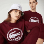 Lacoste סווטשירט צמר כותנה אורגנית לוגו תלת מימד DZ4D0D1185 בורדו z7f גברים