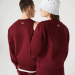 Lacoste סווטשירט צמר כותנה אורגנית לוגו תלת מימד DZ4D0D1185 בורדו z7f גברים - Image 3