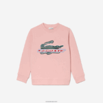 Lacoste סווטשירט צמר כותנה אורגנית DZ4D0D3049 ורוד kf9 ילדים