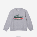 Lacoste סווטשירט צמר כותנה אורגנית DZ4D0D3050 chine אפור cca ילדים