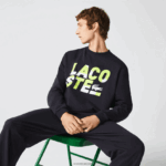 Lacoste סווטשירט צמר כותנה בהדפס רגיל DZ4D0D1615 אפור כהה 2z8 גברים
