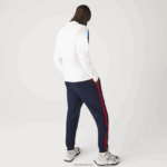 Lacoste סווטשירט צמר כותנה בעיצוב צוואר צוואר צוואר DZ4D0D1127 לבן כחול שחור wza גברים - Image 3