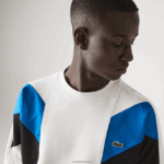 Lacoste סווטשירט צמר כותנה בעיצוב צוואר צוואר צוואר DZ4D0D1127 לבן כחול שחור wza גברים - Image 6