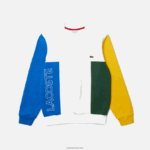 Lacoste סווטשירט צמר כותנה בצבע צוואר צוואר DZ4D0D1159 לבן כחול צהוב ירוק 8nr גברים - Image 5
