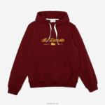Lacoste סווטשירט צמר כותנה עם כיתוב רקום DZ4D0D1155 בורדו z7f גברים - Image 4