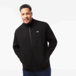 Lacoste סווטשירט צמר כותנה עם רוכסן בהתאמה רגילה - במידות גדולות - גדול DZ4D0D340 שחור 031 גברים