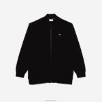 Lacoste סווטשירט צמר כותנה עם רוכסן בהתאמה רגילה - במידות גדולות - גדול DZ4D0D340 שחור 031 גברים - Image 4