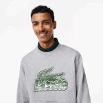 Lacoste סווטשירט צמר לא מוברש צוואר עגול DZ4D0D301 chine אפור cca גברים - Image 2