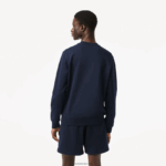 Lacoste סווטשירט צמר לא מוברש צוואר עגול DZ4D0D300 כחול כהה 166 גברים - Image 3