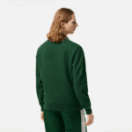 Lacoste סווטשירט צמר לא מוברש צוואר עגול DZ4D0D299 ירוק 132 גברים - Image 3