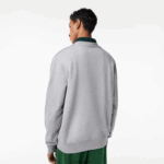 Lacoste סווטשירט צמר לא מוברש צוואר עגול DZ4D0D301 chine אפור cca גברים - Image 3