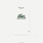 Lacoste סווטשירט צמר לא מוברש צוואר עגול DZ4D0D302 לבן 70V גברים