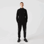 Lacoste סווטשירט צמר מוברש עם רוכסן בכושר רגיל DZ4D0D1269 שחור 031 גברים - Image 2