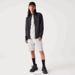 Lacoste סווטשירט צמר מוברש עם רוכסן בכושר רגיל DZ4D0D1271 אפור el6 גברים - Image 2