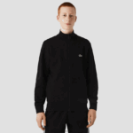 Lacoste סווטשירט צמר מוברש עם רוכסן בכושר רגיל DZ4D0D1269 שחור 031 גברים