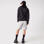Lacoste סווטשירט צמר מוברש עם רוכסן בכושר רגיל DZ4D0D1271 אפור el6 גברים - Image 3